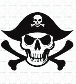 Piratenschädel und gekreuzte Knochen